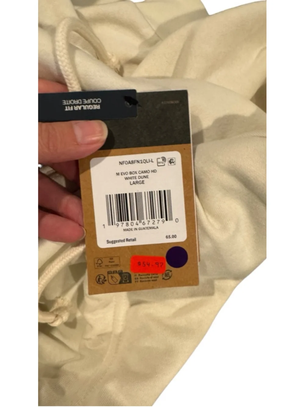 Men's The North Face Hoodie L Beige Camo